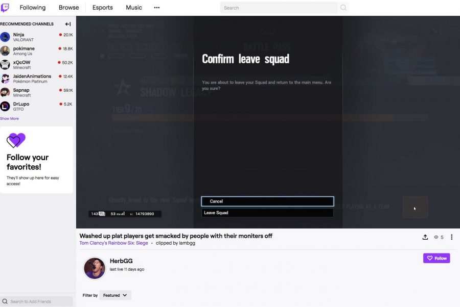 Lucas Gerbsch streams his competitive gaming at twitch.tv/Herbgg