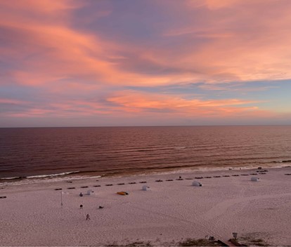 The late day sky and ocean in Orange Beach, Alabama.