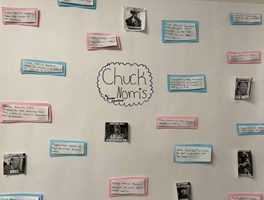 Mr. Pankop has a well-known board of Chuck Norris memes.