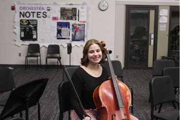 Junior Elena Magnusson has been playing cello since 6th grade and has enjoyed it ever since. 